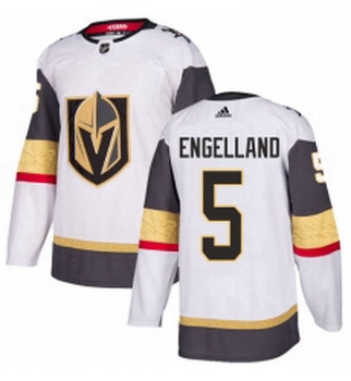 Youth Adidas Vegas Golden Knights 5 Deryk Engelland Authentic White Away NHL Jersey