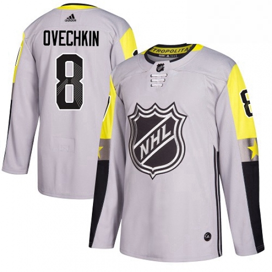 Youth Adidas Washington Capitals 8 Alex Ovechkin Authentic Gray 2018 All Star Metro Division NHL Jer