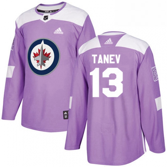 Youth Adidas Winnipeg Jets 13 Brandon Tanev Authentic Purple Fights Cancer Practice NHL Jersey