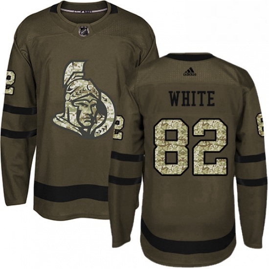 Youth Adidas Ottawa Senators 82 Colin White Premier Green Salute to Service NHL Jersey