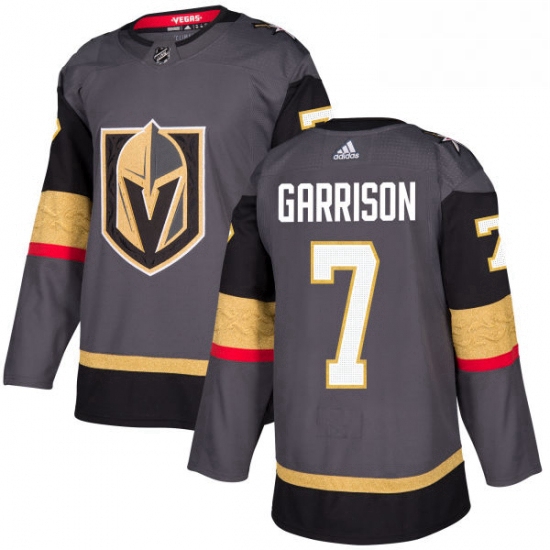 Youth Adidas Vegas Golden Knights 7 Jason Garrison Authentic Gray Home NHL Jersey