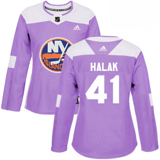 Womens Adidas New York Islanders 41 Jaroslav Halak Authentic Pur