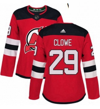 Womens Adidas New Jersey Devils 29 Ryane Clowe Authentic Red Home NHL Jersey