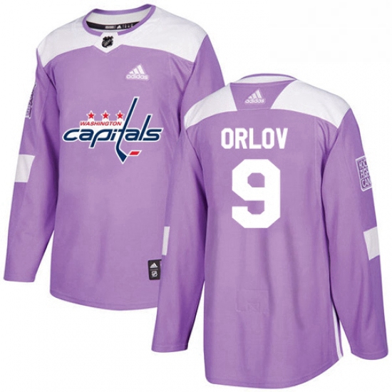 Youth Adidas Washington Capitals 9 Dmitry Orlov Authentic Purple Fights Cancer Practice NHL Jersey