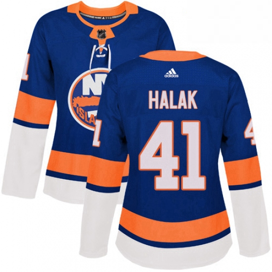 Womens Adidas New York Islanders 41 Jaroslav Halak Authentic Royal Blue Home NHL Jersey