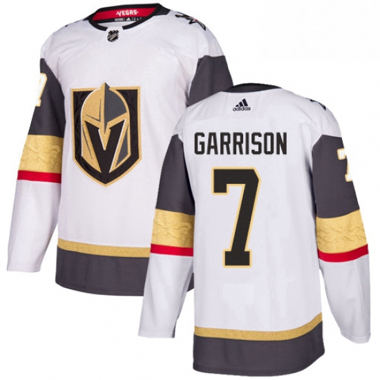 Youth Adidas Vegas Golden Knights 7 Jason Garrison Authentic White Away NHL Jersey