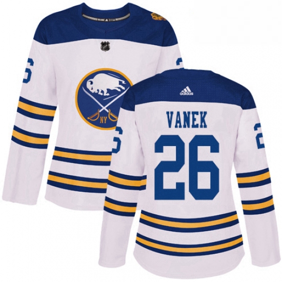 Womens Adidas Buffalo Sabres 26 Thomas Vanek Authentic White 2018 Winter Classic NHL Jersey