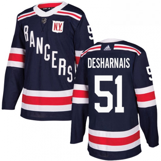 Youth Adidas New York Rangers 51 David Desharnais Authentic Navy Blue 2018 Winter Classic NHL Jersey