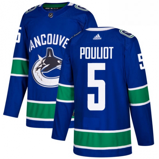 Youth Adidas Vancouver Canucks 5 Derrick Pouliot Premier Blue Home NHL Jersey