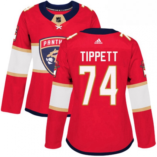 Womens Adidas Florida Panthers 74 Owen Tippett Authentic Red Home NHL Jersey