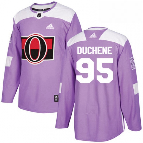 Youth Adidas Ottawa Senators 95 Matt Duchene Authentic Purple Fights Cancer Practice NHL Jersey