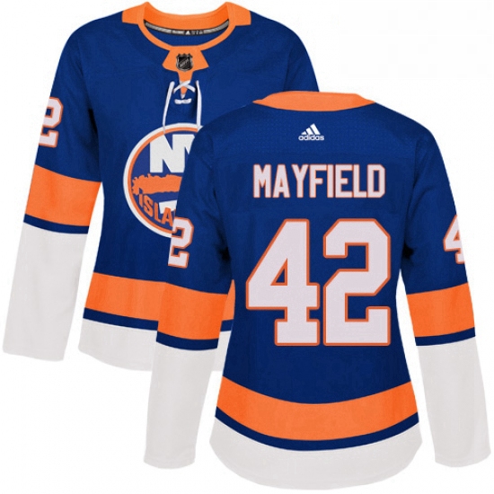 Womens Adidas New York Islanders 42 Scott Mayfield Authentic Royal Blue Home NHL Jersey