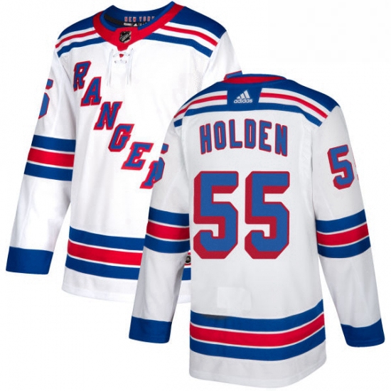 Youth Adidas New York Rangers 55 Nick Holden Authentic White Away NHL Jersey