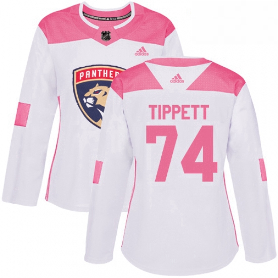 Womens Adidas Florida Panthers 74 Owen Tippett Authentic WhitePink Fashion NHL Jersey