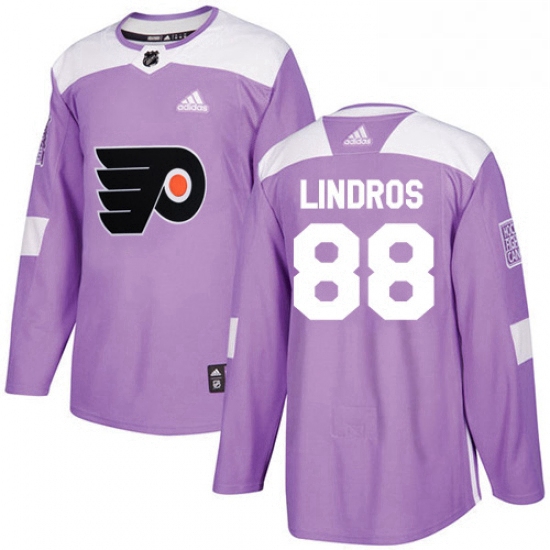 Youth Adidas Philadelphia Flyers 88 Eric Lindros Authentic Purple Fights Cancer Practice NHL Jersey