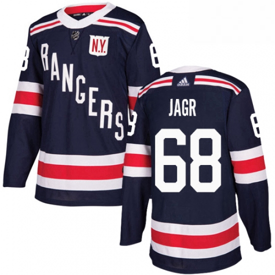 Youth Adidas New York Rangers 68 Jaromir Jagr Authentic Navy Blue 2018 Winter Classic NHL Jersey