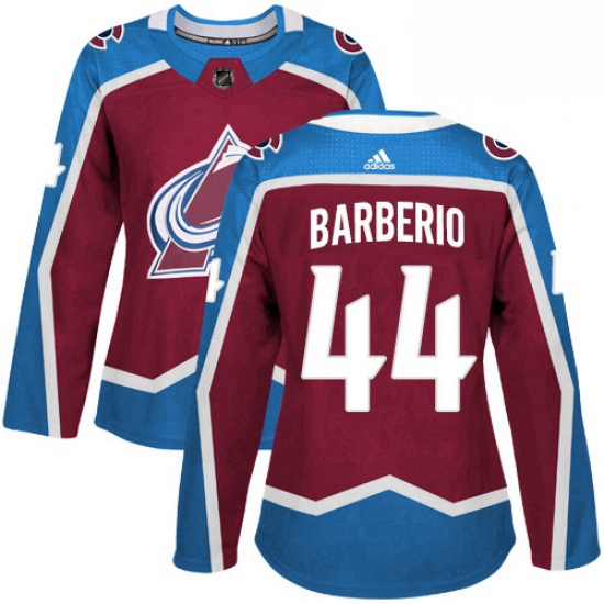 Womens Adidas Colorado Avalanche 44 Mark Barberio Authentic Burgundy Red Home NHL Jersey