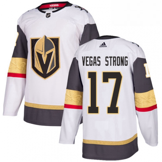 Youth Adidas Vegas Golden Knights 17 Vegas Strong Authentic White Away NHL Jersey