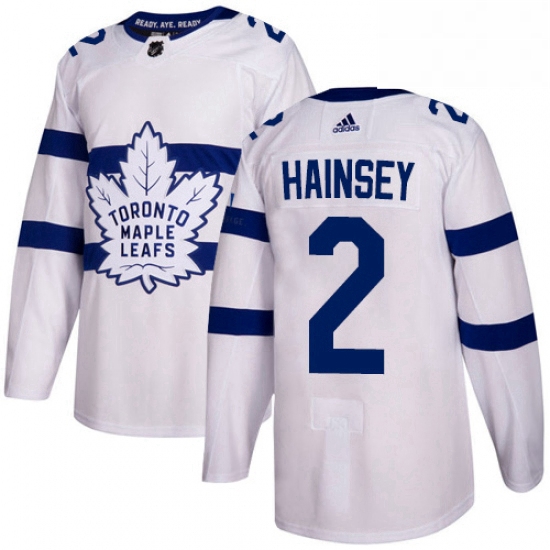 Youth Adidas Toronto Maple Leafs 2 Ron Hainsey Authentic White 2018 Stadium Series NHL Jersey