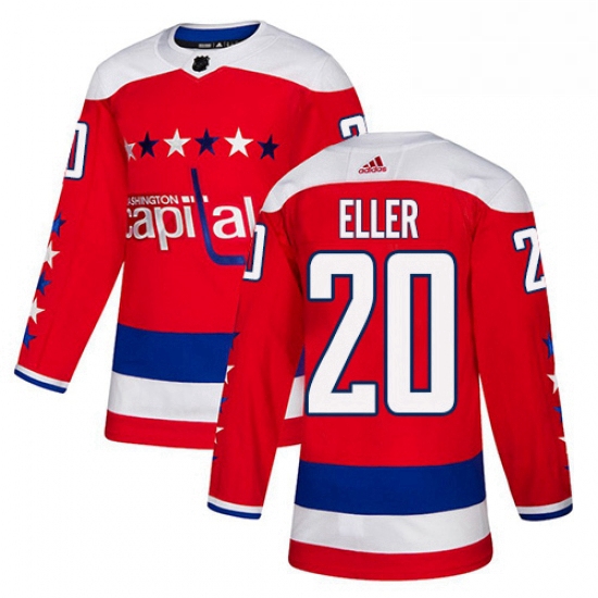 Youth Adidas Washington Capitals 20 Lars Eller Authentic Red Alternate NHL Jersey