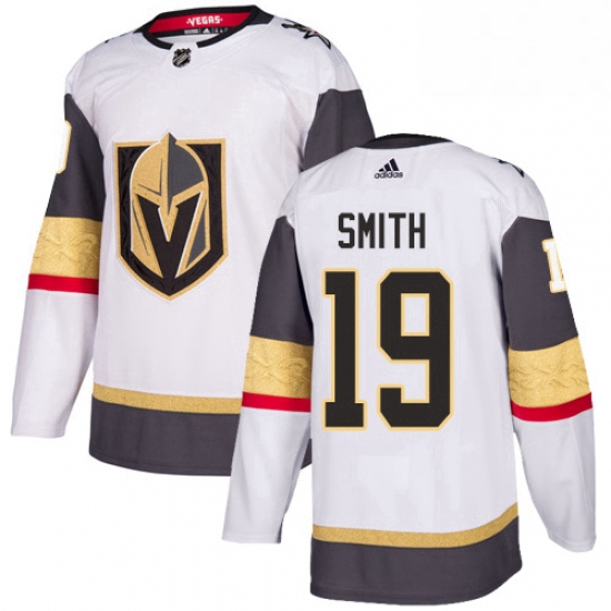 Youth Adidas Vegas Golden Knights 19 Reilly Smith Authentic White Away NHL Jersey