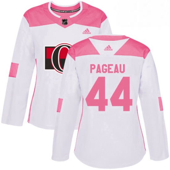 Womens Adidas Ottawa Senators 44 Jean Gabriel Pageau Authentic WhitePink Fashion NHL Jersey