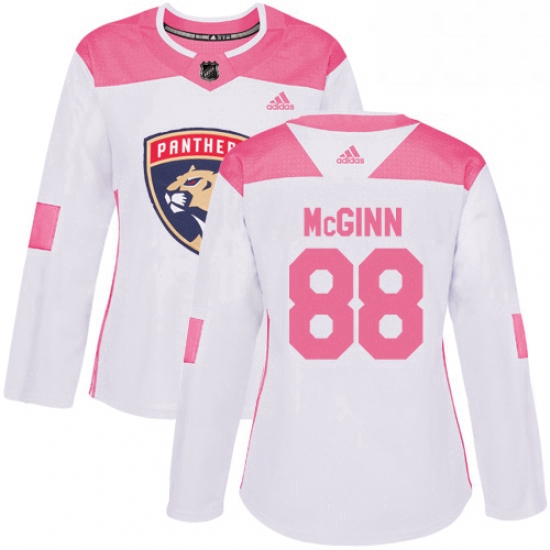 Womens Adidas Florida Panthers 88 Jamie McGinn Authentic WhitePink Fashion NHL Jersey