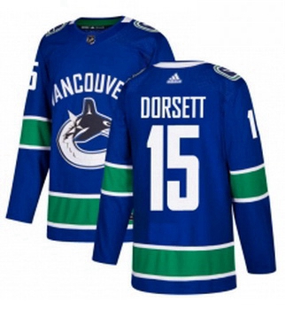 Youth Adidas Vancouver Canucks 15 Derek Dorsett Premier Blue Home NHL Jersey