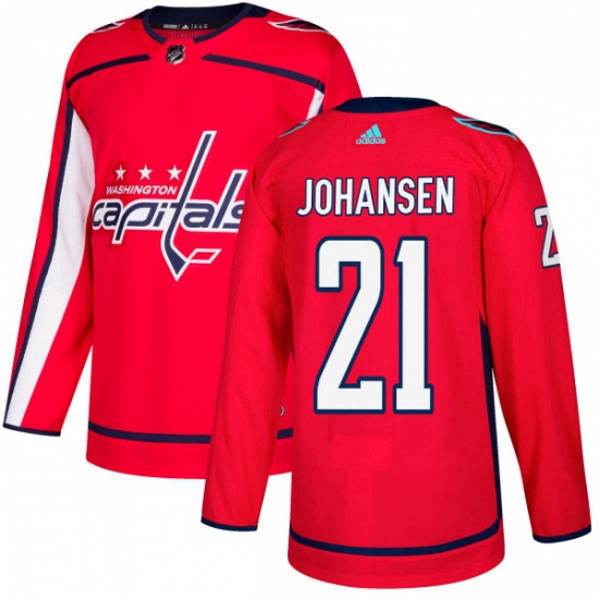 Youth Adidas Washington Capitals 21 Lucas Johansen Authentic Red Home NHL Jersey