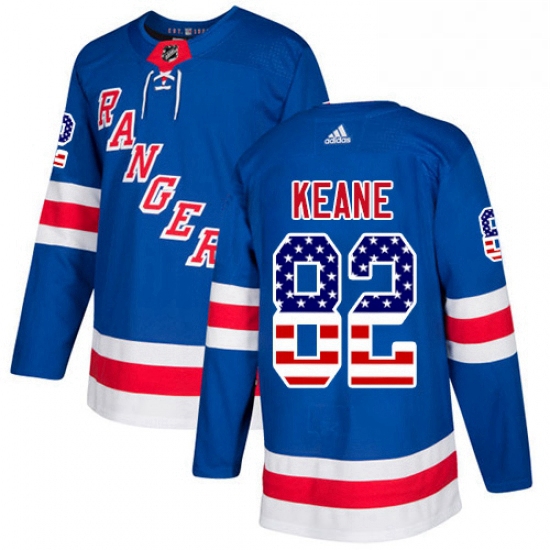 Youth Adidas New York Rangers 82 Joey Keane Authentic Royal Blue USA Flag Fashion NHL Jersey