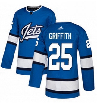 Youth Adidas Winnipeg Jets 25 Seth Griffith Authentic Blue Alternate NHL Jersey