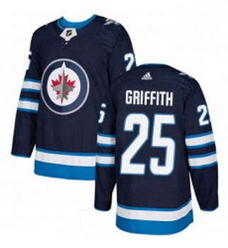 Youth Adidas Winnipeg Jets 25 Seth Griffith Authentic Navy Blue Home NHL Jersey