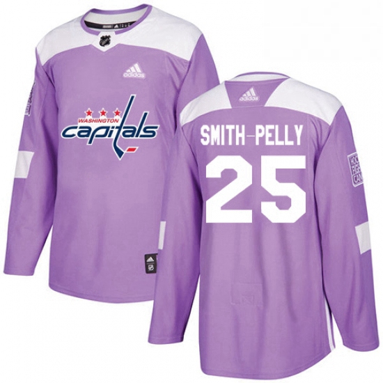 Youth Adidas Washington Capitals 25 Devante Smith Pelly Authentic Purple Fights Cancer Practice NHL 