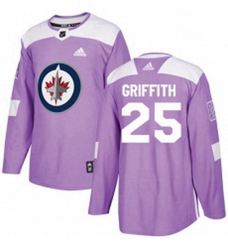 Youth Adidas Winnipeg Jets 25 Seth Griffith Authentic Purple Fights Cancer Practice NHL Jersey