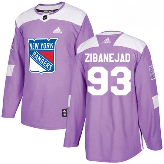 Youth Adidas New York Rangers 93 Mika Zibanejad Authentic Purple Fights Cancer Practice NHL Jersey