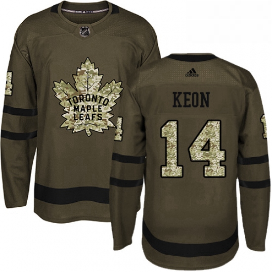 Youth Adidas Toronto Maple Leafs 14 Dave Keon Authentic Green Salute to Service NHL Jersey