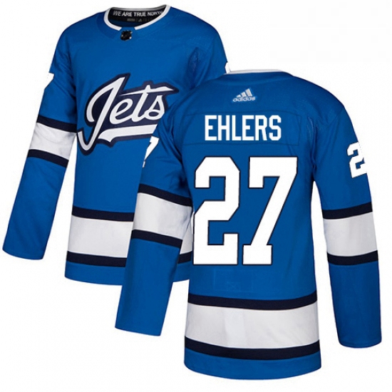 Youth Adidas Winnipeg Jets 27 Nikolaj Ehlers Authentic Blue Alternate NHL Jersey