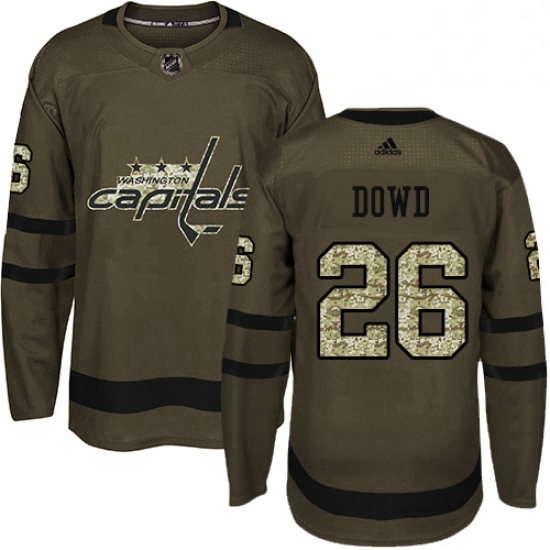 Youth Adidas Washington Capitals 26 Nic Dowd Premier Green Salute to Service NHL Jersey