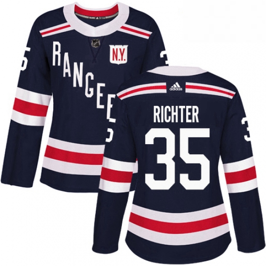 Womens Adidas New York Rangers 35 Mike Richter Authentic Navy Blue 2018 Winter Classic NHL Jersey