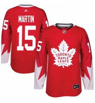 Youth Adidas Toronto Maple Leafs 15 Matt Martin Authentic Red Alternate NHL Jersey