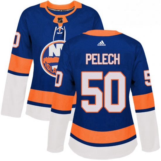 Womens Adidas New York Islanders 50 Adam Pelech Authentic Royal Blue Home NHL Jersey