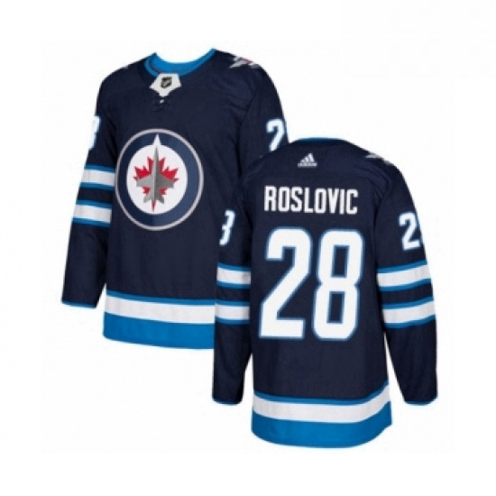 Youth Adidas Winnipeg Jets 28 Jack Roslovic Premier Navy Blue Home NHL Jersey