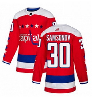 Youth Adidas Washington Capitals 30 Ilya Samsonov Authentic Red Alternate NHL Jersey