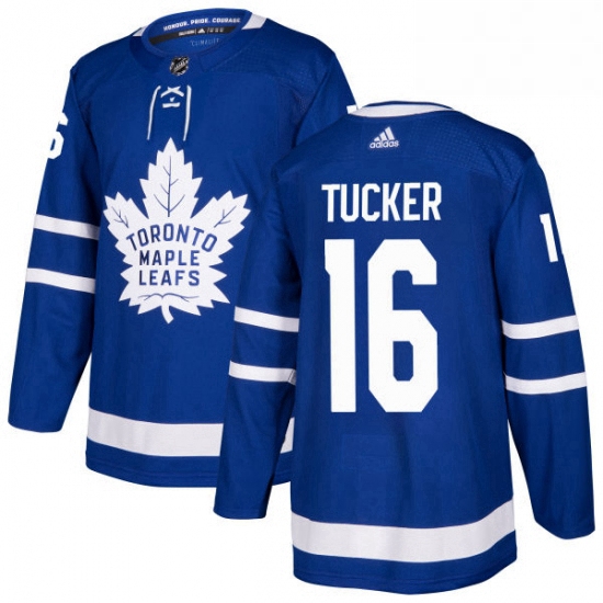 Youth Adidas Toronto Maple Leafs 16 Darcy Tucker Authentic Royal Blue Home NHL Jersey