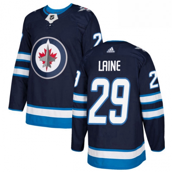 Youth Adidas Winnipeg Jets 29 Patrik Laine Authentic Navy Blue Home NHL Jersey