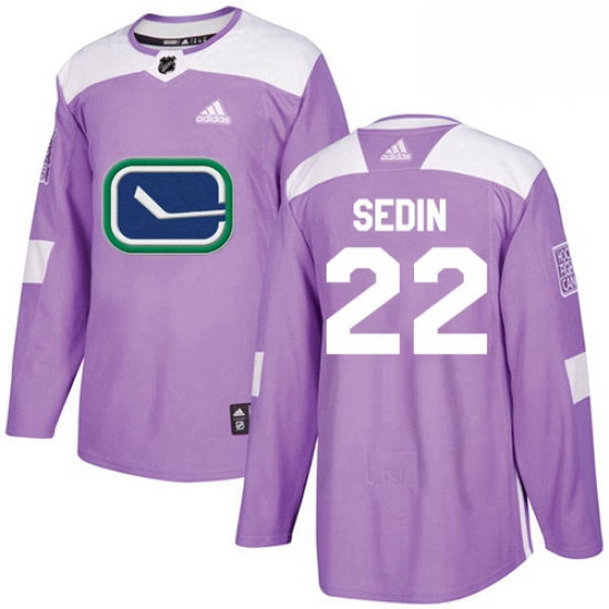 Youth Adidas Vancouver Canucks 22 Daniel Sedin Authentic Purple Fights Cancer Practice NHL Jersey