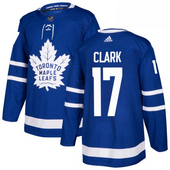 Youth Adidas Toronto Maple Leafs 17 Wendel Clark Authentic Royal Blue Home NHL Jersey