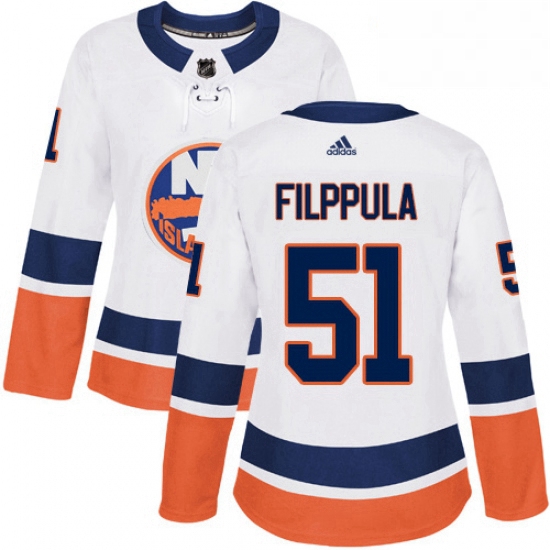 Womens Adidas New York Islanders 51 Valtteri Filppula Authentic White Away NHL Jersey