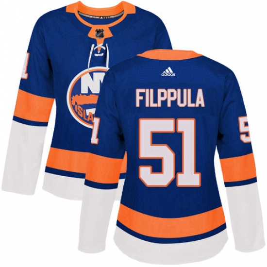 Womens Adidas New York Islanders 51 Valtteri Filppula Premier Royal Blue Home NHL Jersey