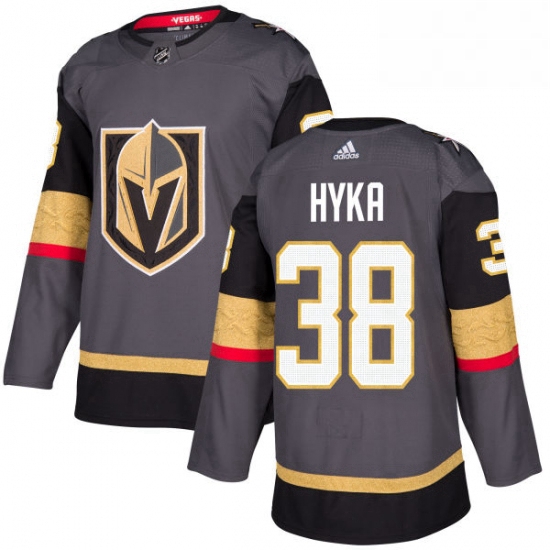 Youth Adidas Vegas Golden Knights 38 Tomas Hyka Authentic Gray Home NHL Jersey